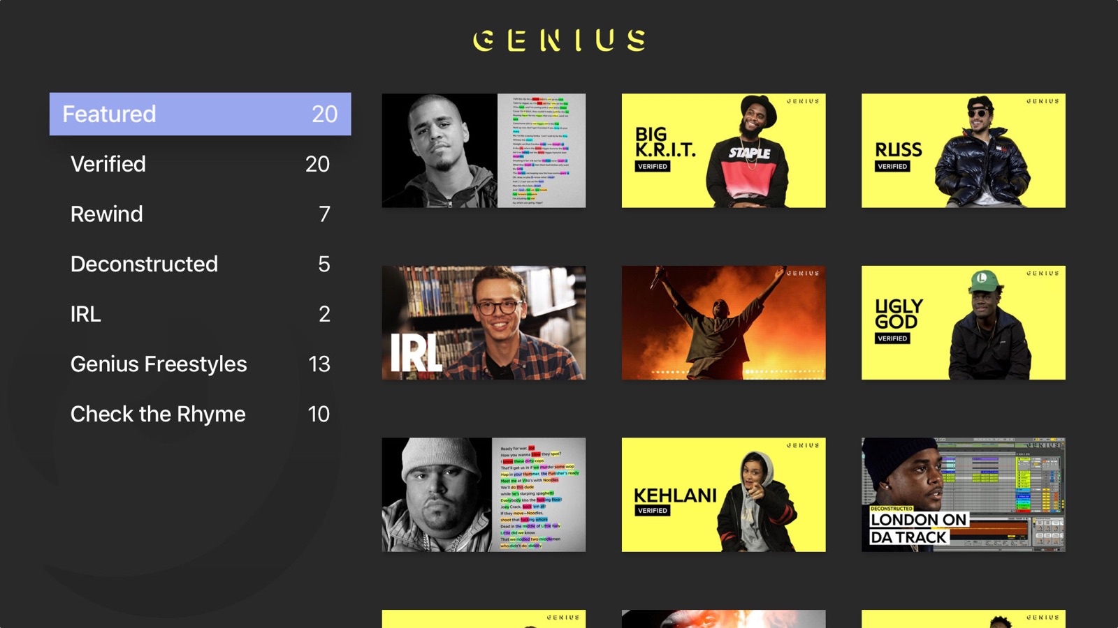 Genius: Song Lyrics Finder apple_tv screenshot 4