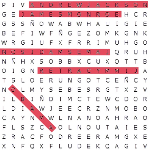 Word search soup with words by topic iOS App