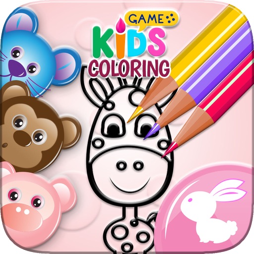 Cute Animal Cartoons Coloring Book For Children icon