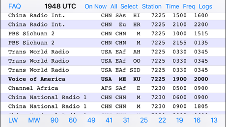 Shortwave Broadcast Schedules App Store screenshot 1