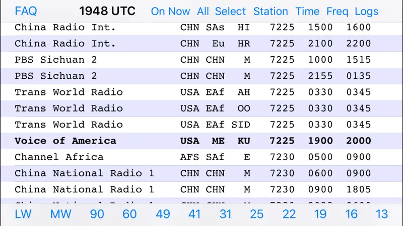 Shortwave Broadcast Schedules screenshot 1 of 3