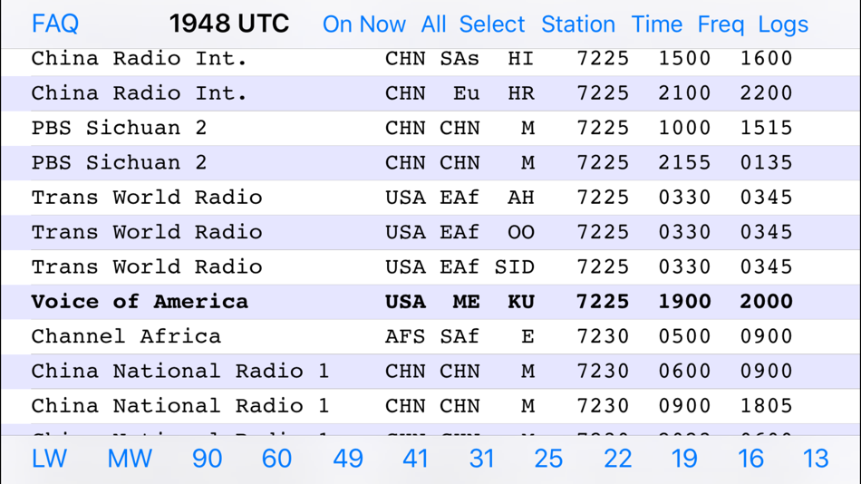 Shortwave Broadcast Schedules - 1.6 - (iOS)