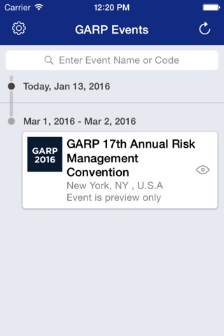 GARP Events Mobile App screenshot 2