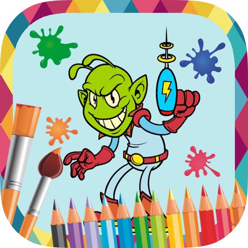 Aliens to paint - coloring book to draw space icon