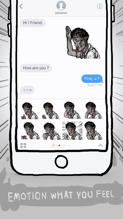 Jookgru Zombie Cartoon Stickers for iMessage