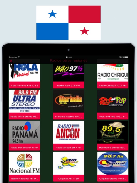 Radio Panamá FM / Live Radios Stations Online App iPad screenshot 4 - Music app