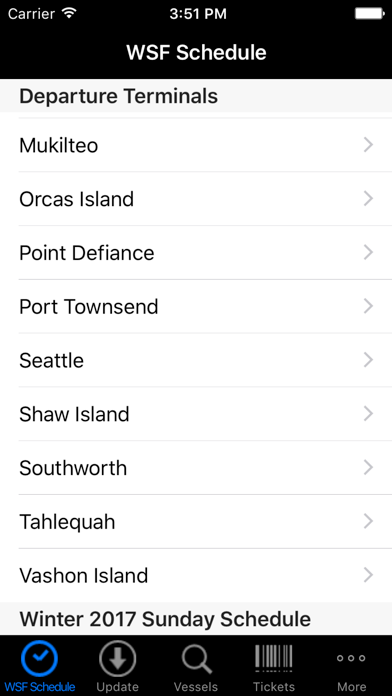 Screenshot #1 pour WSF Puget Sound Ferry Schedule