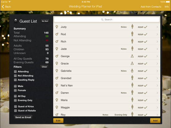 Screenshot #5 pour Wedding Planner for iPad