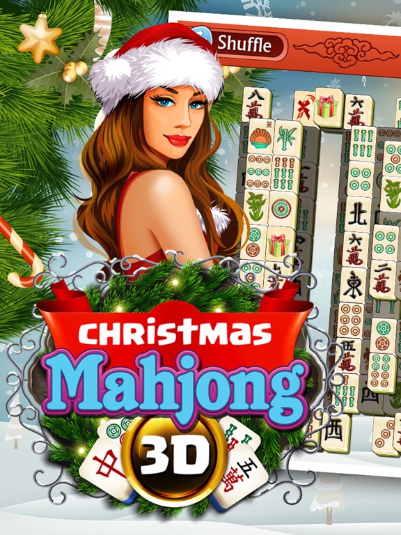 Christmas Mahjong 3D - Classic Winter Puzzle Game iPad screenshot 1 - Games app