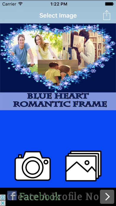 Screenshot #1 pour Blue Heart  Romantic Photo Frame