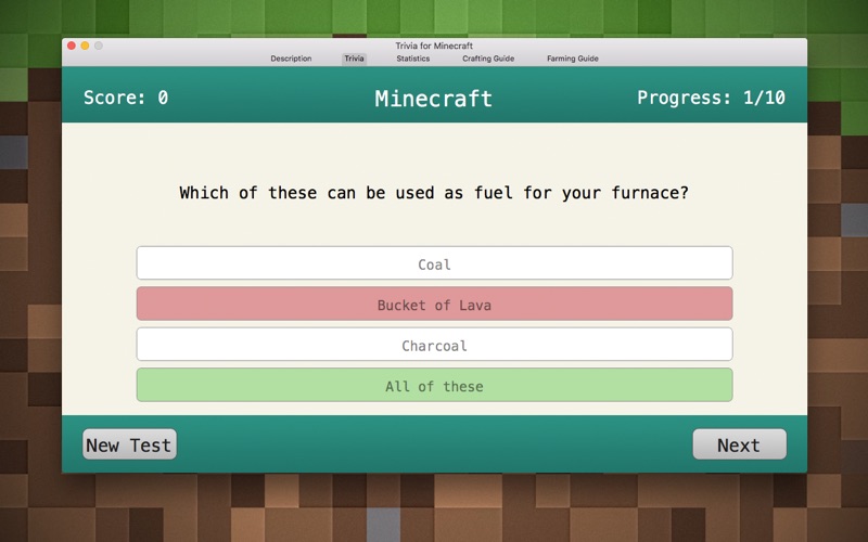 Trivia for Minecraft - Craft Guide and Quiz Screenshot