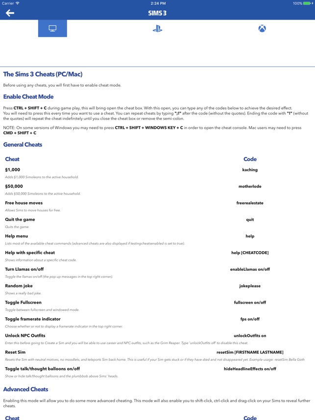 Cheat Guide for The Sims 4 on the App Store