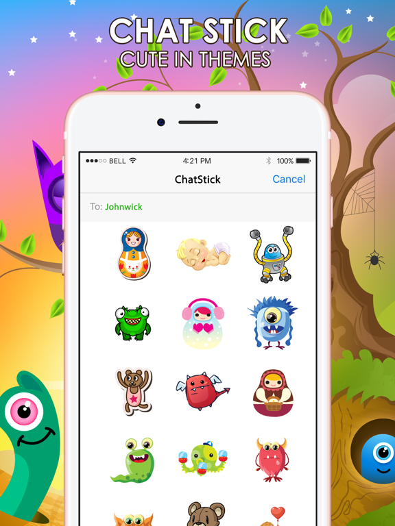 Screenshot #4 pour Cute Stickers & Emojis Keyboard Themes ChatStick