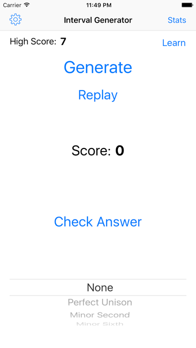 Screenshot #1 pour Musical Interval Generator