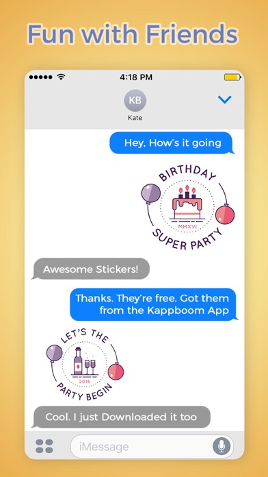 Birthday Party Stickers by Kappboomのおすすめ画像2