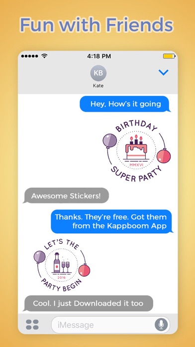 Screenshot #2 pour Birthday Party Stickers by Kappboom