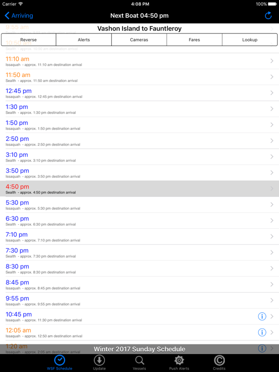 Screenshot #5 pour WSF Puget Sound Ferry Schedule