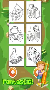 Vehicles coloring pages for kindergarten activitie screenshot #4 for iPhone