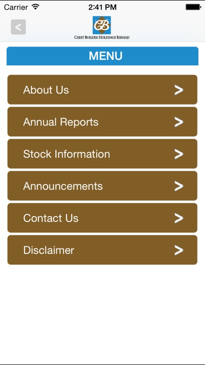 Crest Builder Holdings Berhad Investor Relations