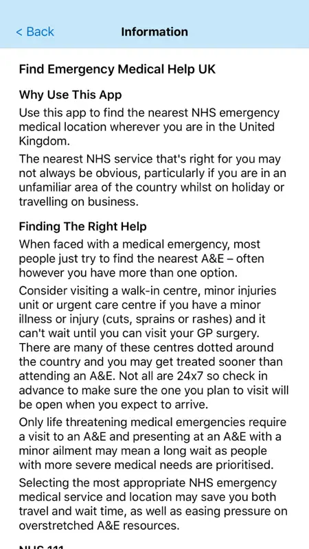 Find Emergency Medical Help UK screenshot 3 of 3