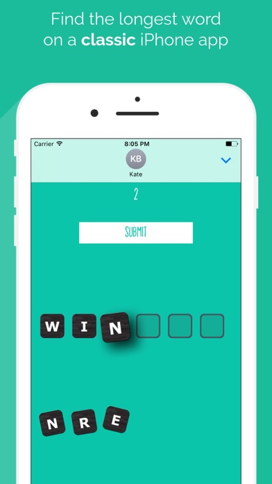 Screenshot #1 pour Longest Word Free — Game Extension for iMessage