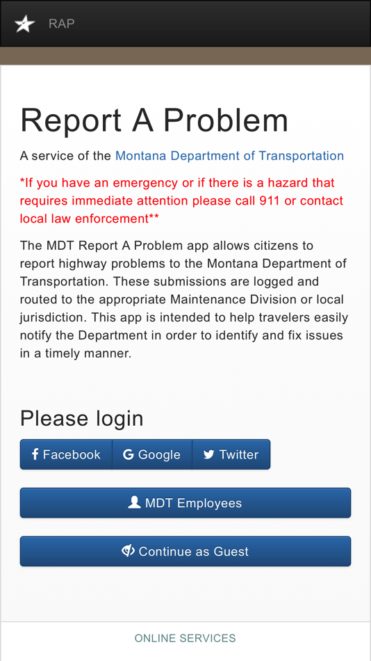 #1. MDT Report A Problem (iOS) Podle: Montana Department of Transportation