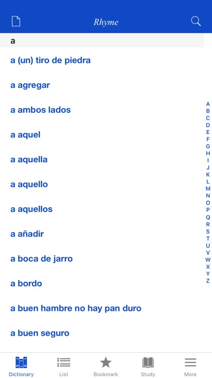 Spanish Rhyme Dictionary
