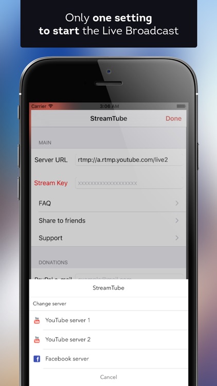 StreamTube Pro - Live Broadcast for YouTube & FB