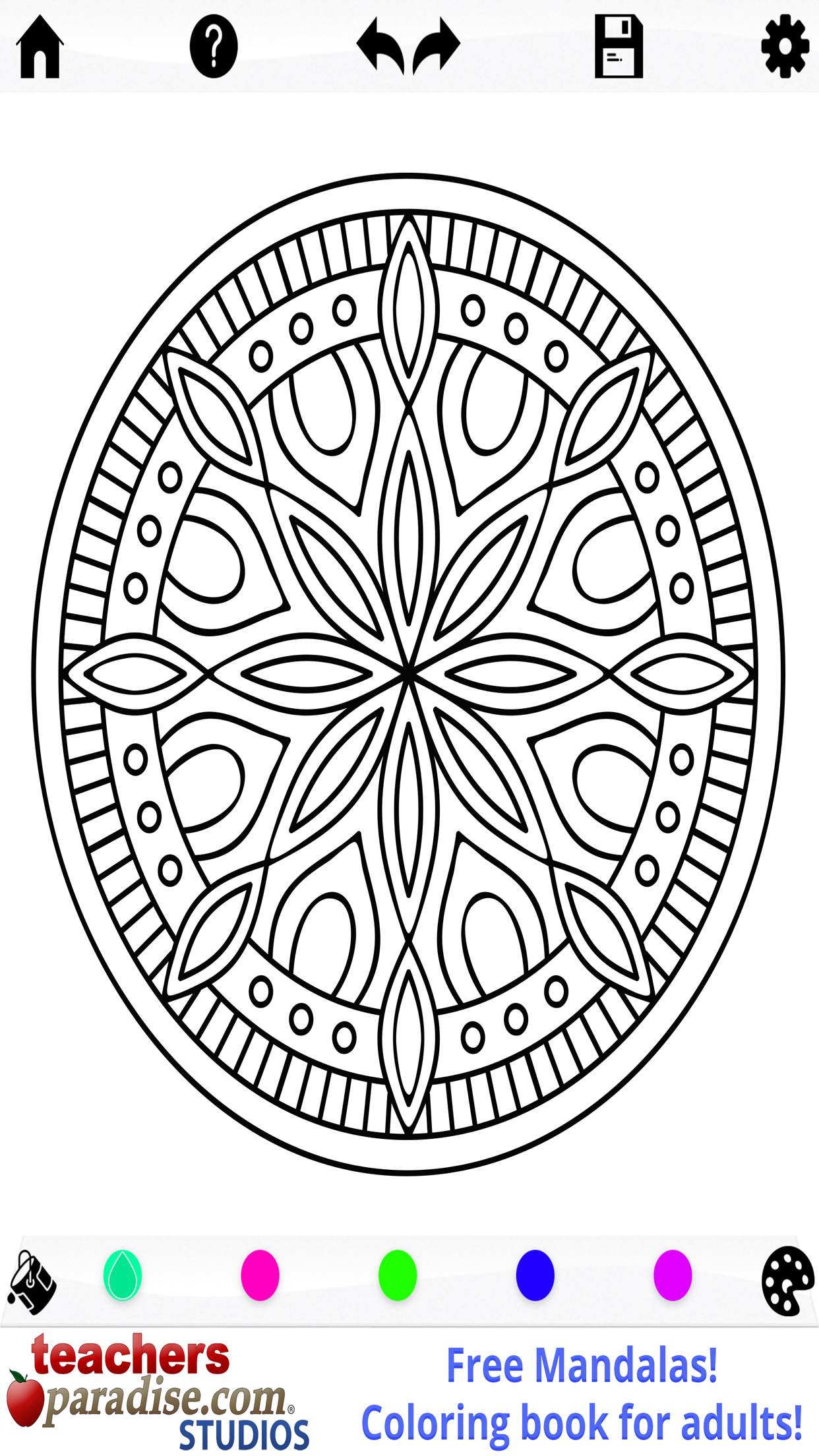 Mandalas Adult Coloring Book screenshot 3