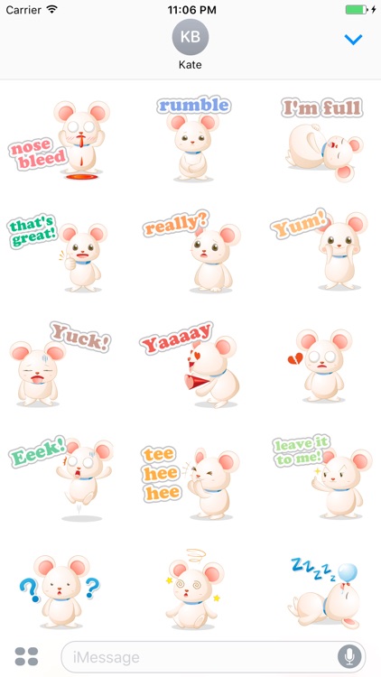 Cute Little Mouse English Sticker