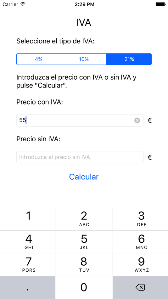 Calcular IVA Lite (iOS) 由: J. Fornieles Apps