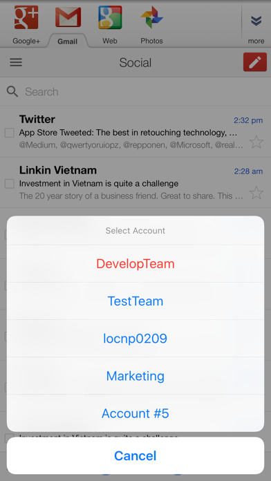 Screenshot #1 pour Secure Mail for Gmail: safe email with TouchID Pro