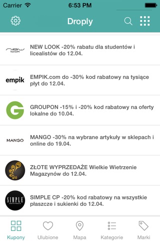 Droply - galeria zniżek kupony screenshot 4