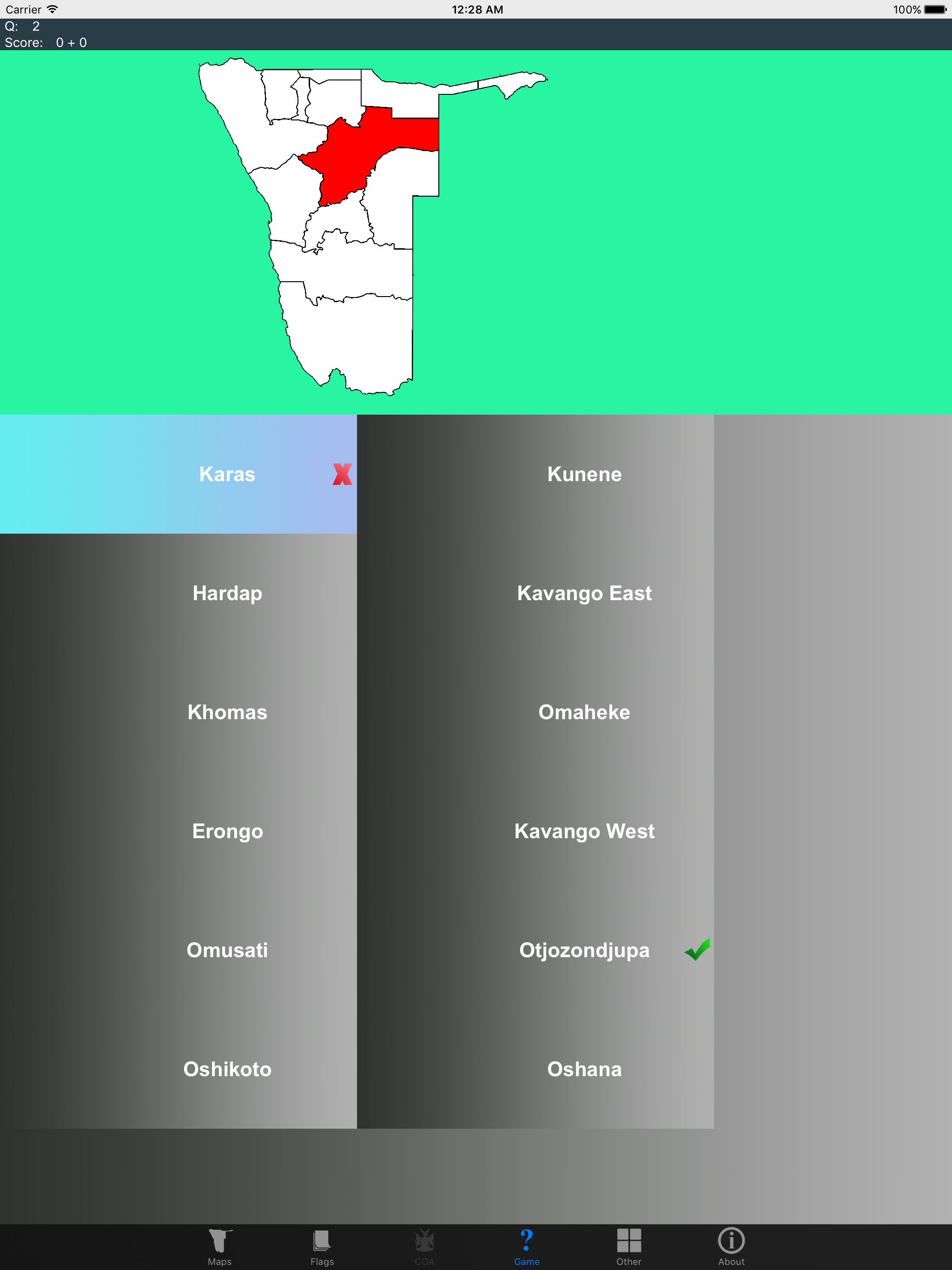 Namibia Region Maps and Capitals