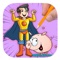 Super Hero And Pig Coloring Page Game Edition