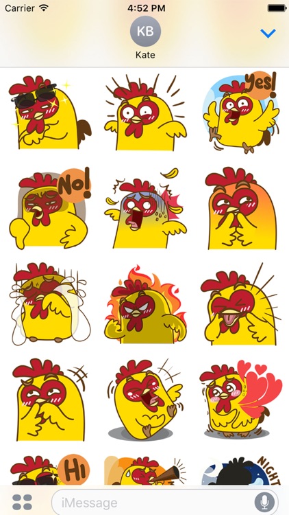 Yelo the naughty chicken for iMessage Sticker