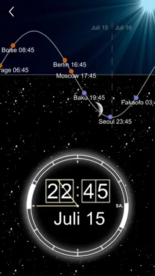 Screenshot von World Clock - Zeitzonen Rad auf dem iPhone 4