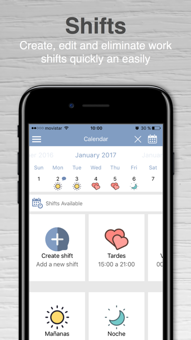 Screenshot #2 pour Work shifts - Calendar
