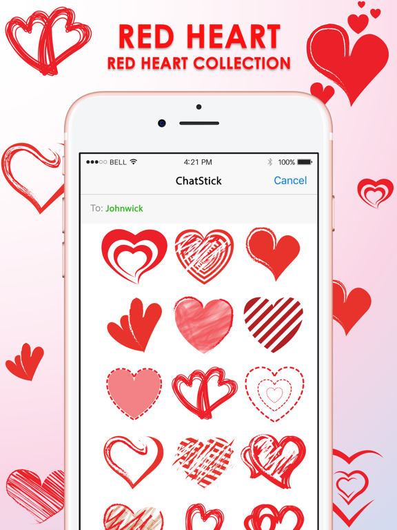 Screenshot #4 pour Red Heart Collection Stickers for iMessage