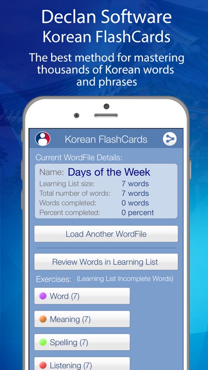 Learn Korean Audio Flashcards By Declan Software