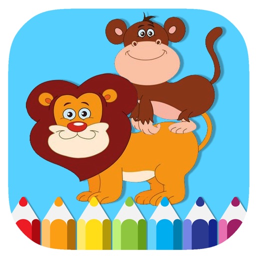 Draw Lion Monkey Coloring Page Game For Kids iOS App