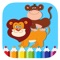 Draw Lion Monkey Coloring Page Game For Kids