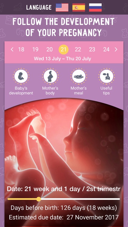 Pregnancy app : due date countdown tracker