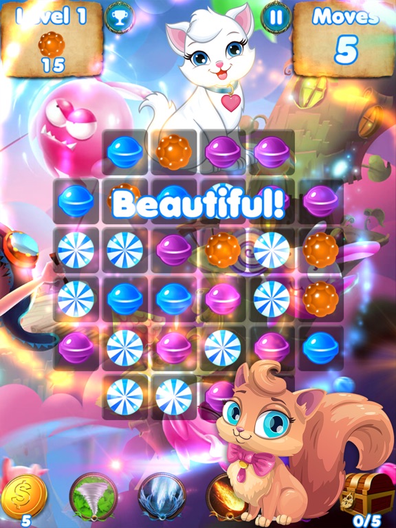 Screenshot #4 pour Kitty Crush - jeux de puzzle avec des bonbons et d