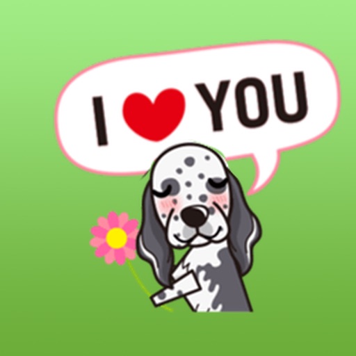 Funny English Setter Dog Stickers icon