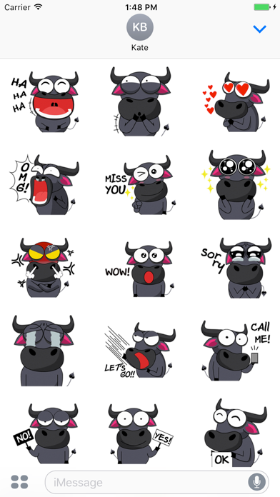Screenshot #1 pour Mr Buffalo - Cute stickers for iMessage