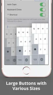 larger keyboard – type faster w bigger xl keys iphone screenshot 1