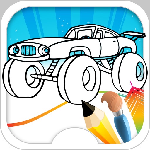 Monster Car Coloring Game Icon