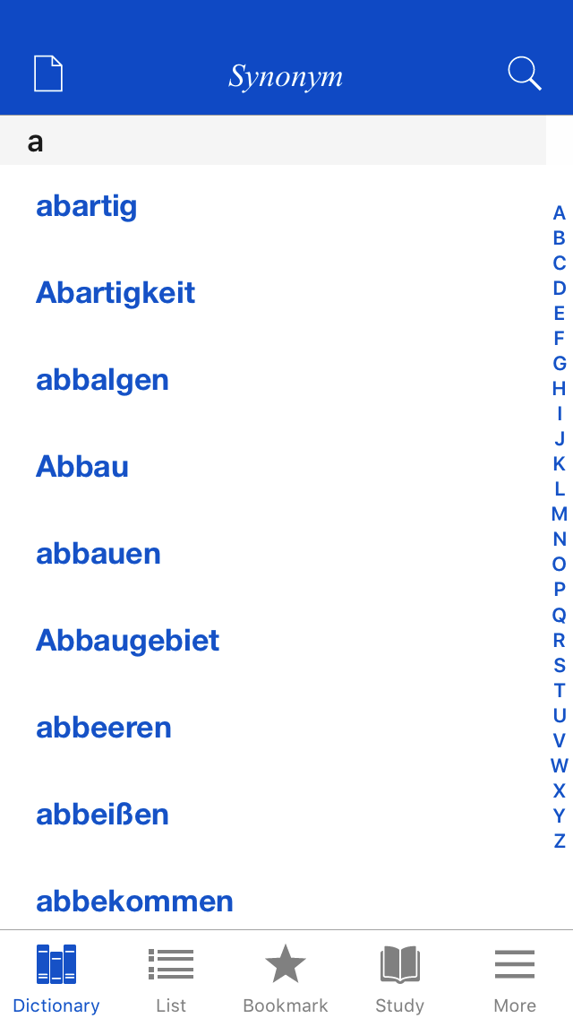 German Synonym Dictionary
