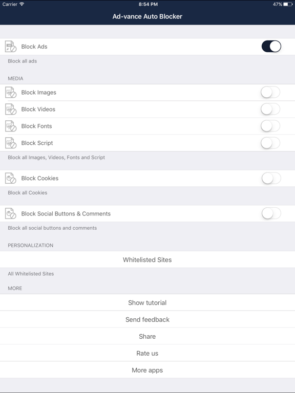 Ad Impede: Ad & Popup Blocker iPad screenshot